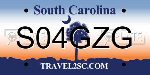 S04GZG South Carolina License Plate