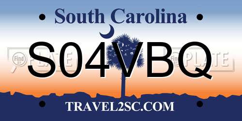 S04VBQ South Carolina License Plate