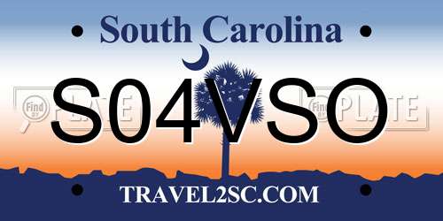 S04VSO South Carolina License Plate