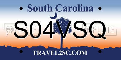 S04VSQ South Carolina License Plate