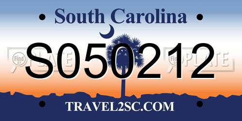 S050212 South Carolina License Plate