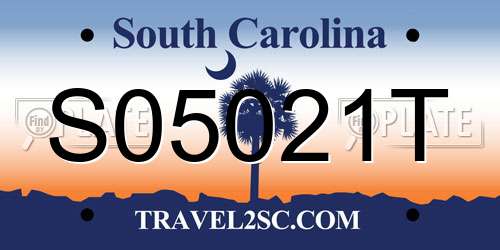S05021T South Carolina License Plate