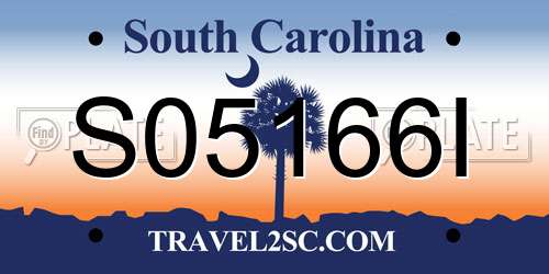 S05166I South Carolina License Plate