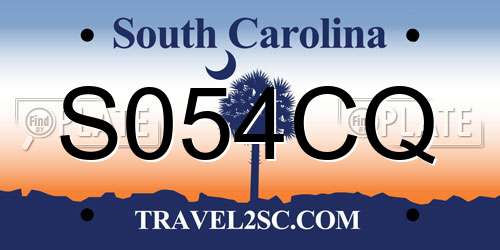 S054CQ South Carolina License Plate