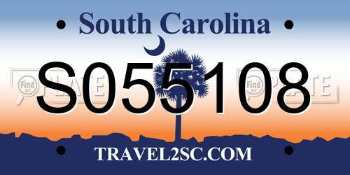 S055108 South Carolina License Plate