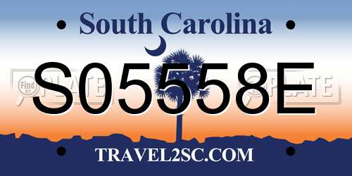 S05558E South Carolina License Plate