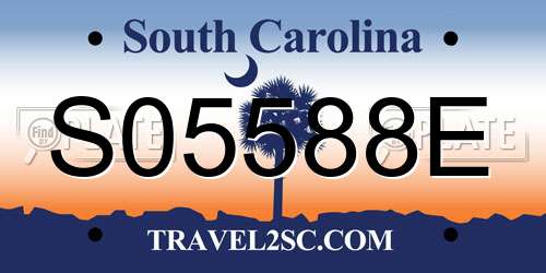 S05588E South Carolina License Plate