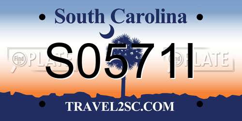 S0571I South Carolina License Plate