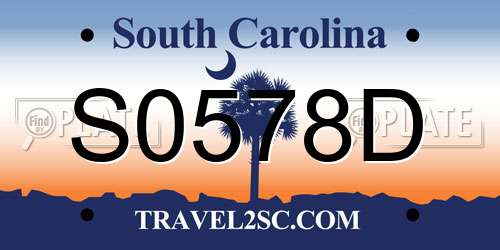 S0578D South Carolina License Plate