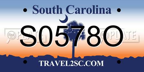S0578O South Carolina License Plate