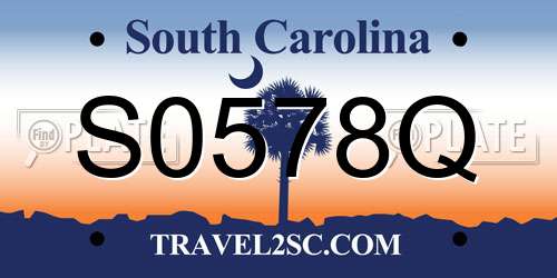 S0578Q South Carolina License Plate
