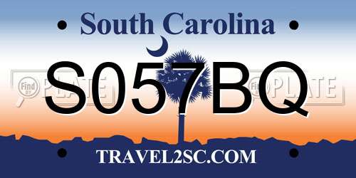 S057BQ South Carolina License Plate