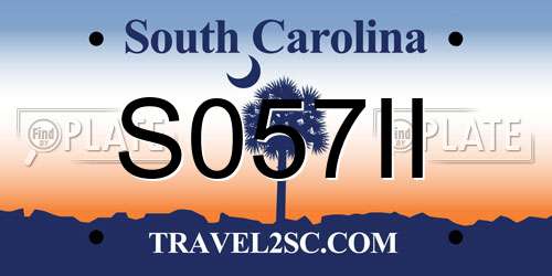 S057II South Carolina License Plate
