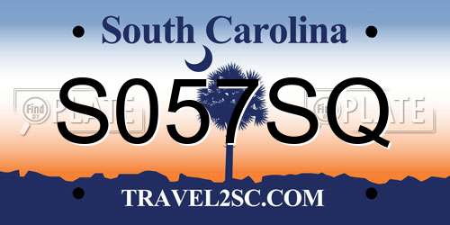 S057SQ South Carolina License Plate