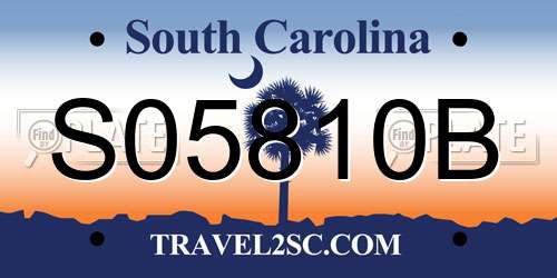 S05810B South Carolina License Plate