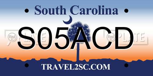 S05ACD South Carolina License Plate