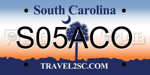 S05ACO South Carolina License Plate