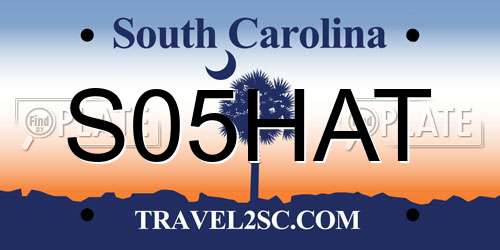 S05HAT South Carolina License Plate