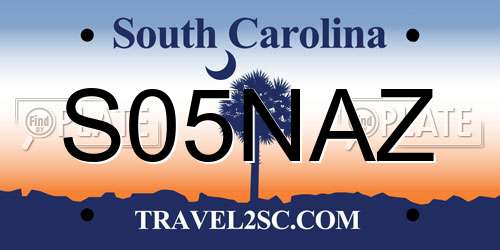 S05NAZ South Carolina License Plate