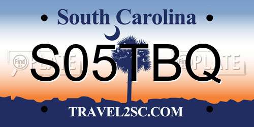 S05TBQ South Carolina License Plate