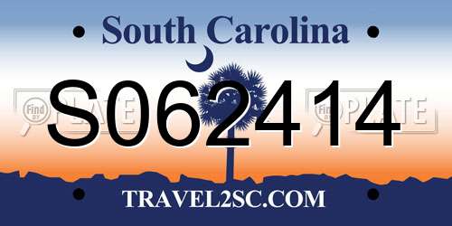 S062414 South Carolina License Plate
