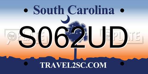 S062UD South Carolina License Plate