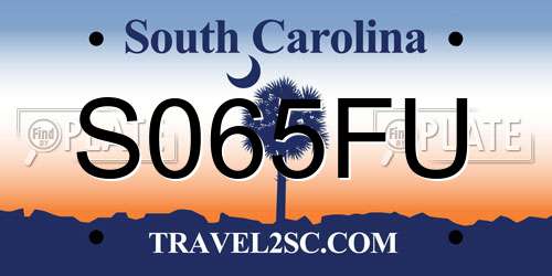 S065FU South Carolina License Plate