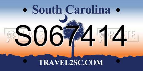 S067414 South Carolina License Plate