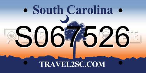 S067526 South Carolina License Plate