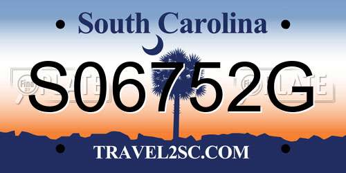 S06752G South Carolina License Plate
