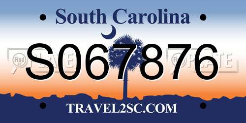 S067876 South Carolina License Plate
