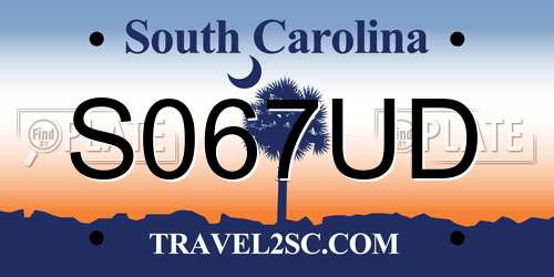 S067UD South Carolina License Plate