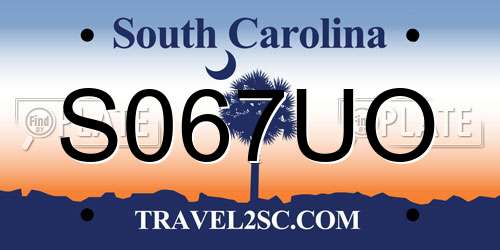 S067UO South Carolina License Plate