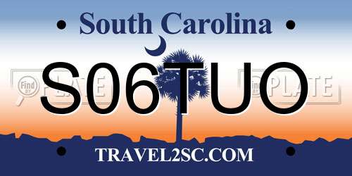S06TUO South Carolina License Plate