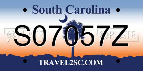 S07057Z South Carolina License Plate