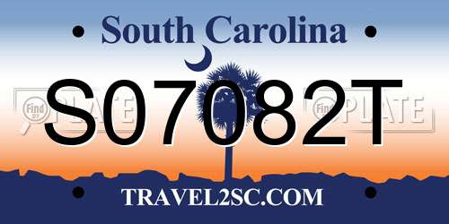 S07082T South Carolina License Plate