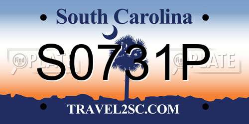 S0731P South Carolina License Plate