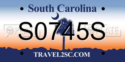 S0745S South Carolina License Plate