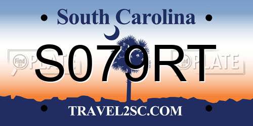 S079RT South Carolina License Plate