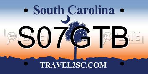 S07GTB South Carolina License Plate