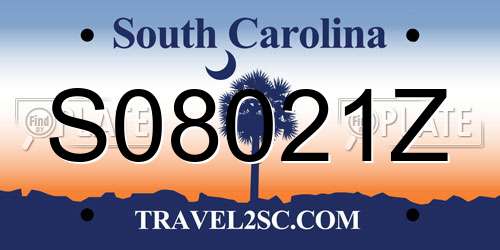 S08021Z South Carolina License Plate