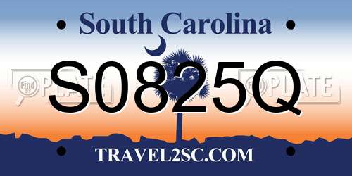 S0825Q South Carolina License Plate