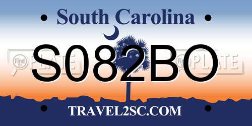 S082BO South Carolina License Plate