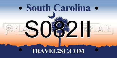 S082II South Carolina License Plate
