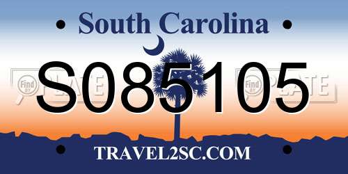 S085105 South Carolina License Plate