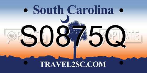 S0875Q South Carolina License Plate