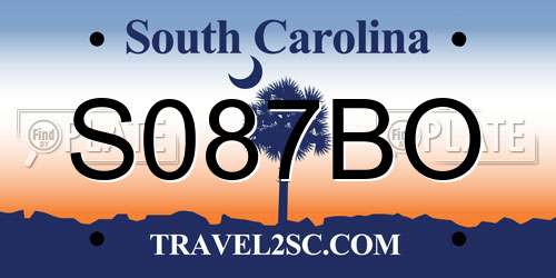 S087BO South Carolina License Plate