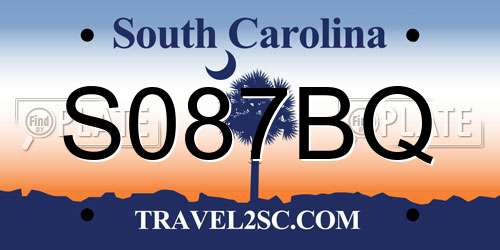 S087BQ South Carolina License Plate