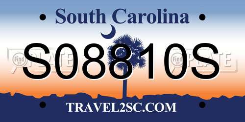 S08810S South Carolina License Plate