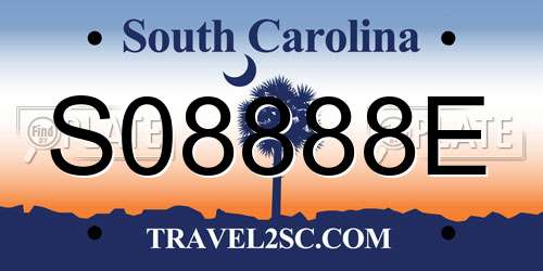 S08888E South Carolina License Plate